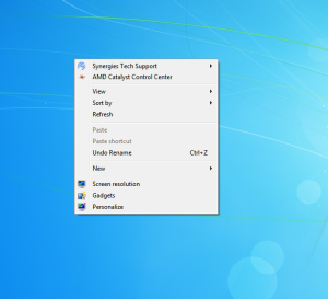desktop context menu